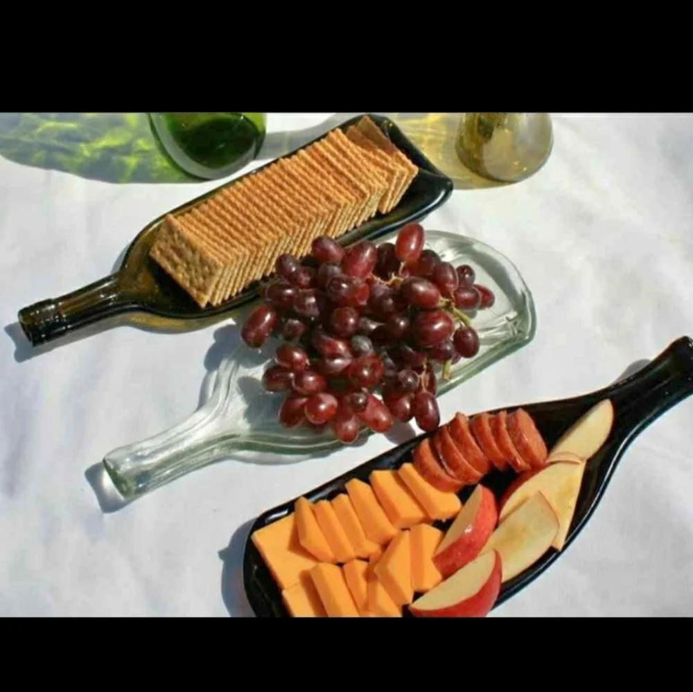 Melted Glass Cheese Appetizer Tray & Spreader Knife